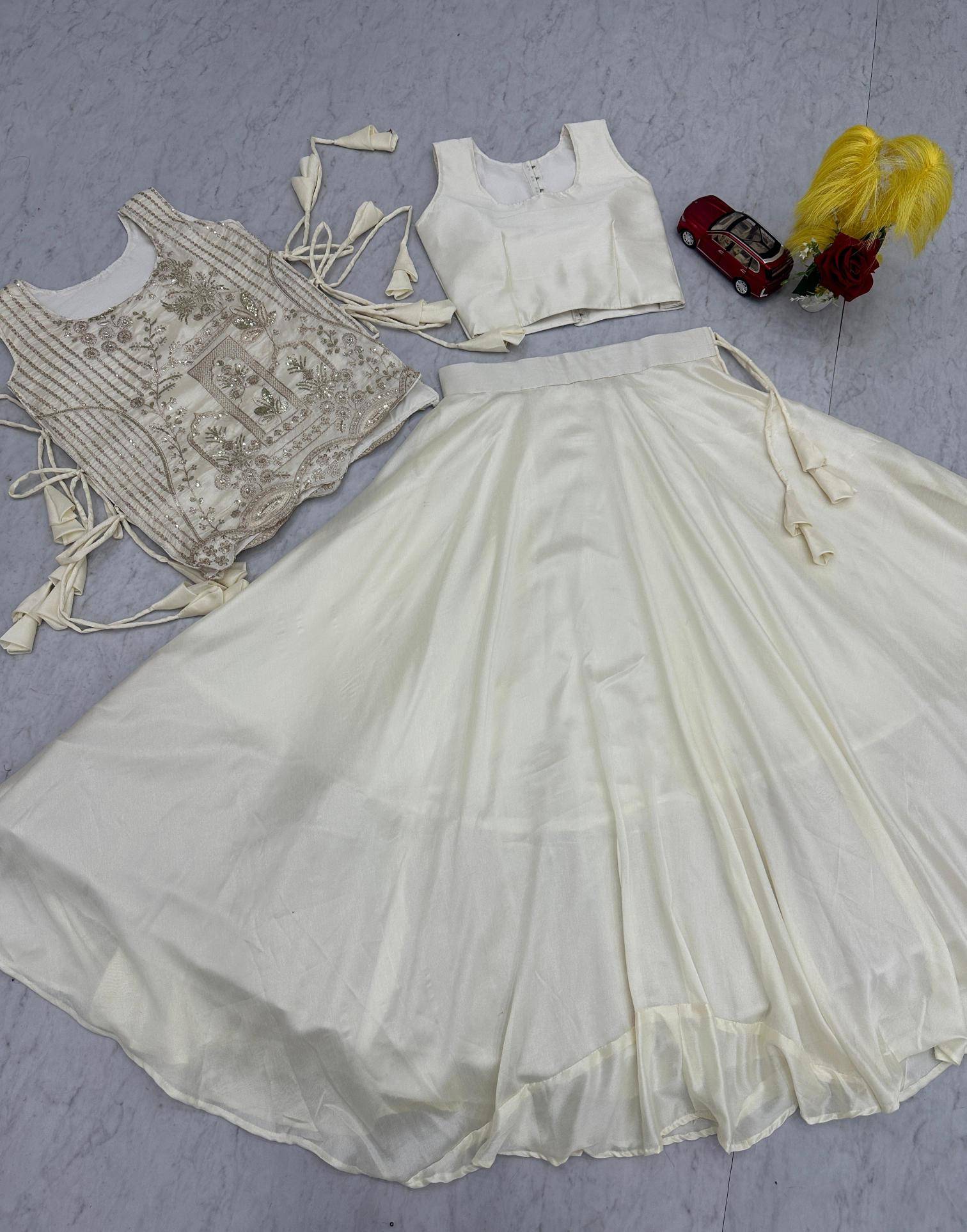 Launching Festival Special Pc 563 vichitra White  Boutique Lehenga choli vendors